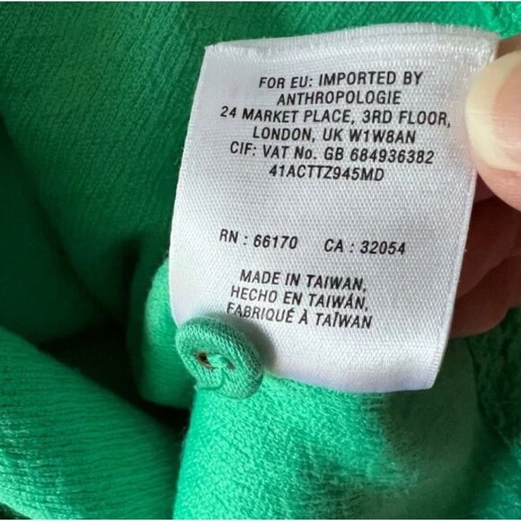 Anthropologie Postmark Matilda Dress Green Cross Back Women's Size 6 Excellent v - Picture 8 of 9